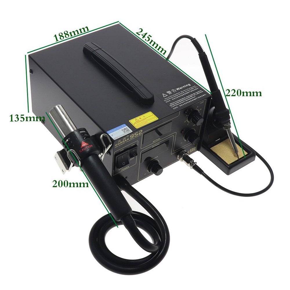 Powermaster 952D Isı Ayarlı Üflemeli Dijital Havya 60W