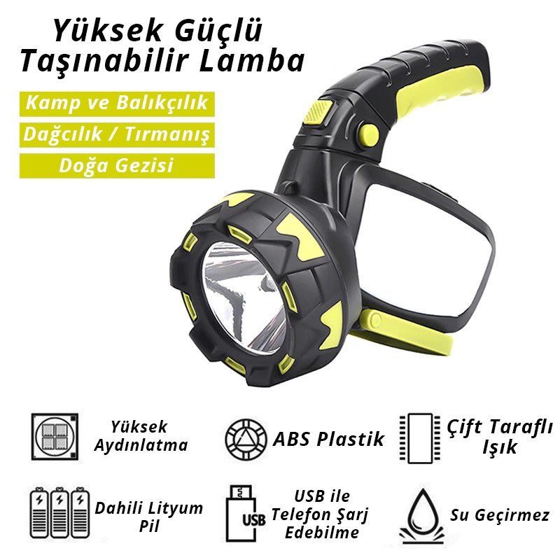 Powermaster HC-268-T6 Şarj Edilebilir Powerbank Işıldak