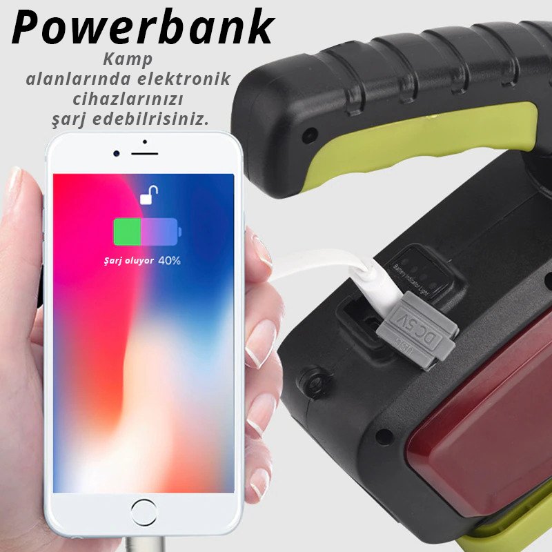Powermaster HC-268-T6 Şarj Edilebilir Powerbank Işıldak