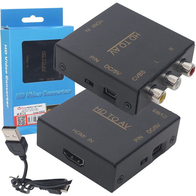Powermaster PM-33523 Metal Kasa HDMI To Rca Av Çevirici