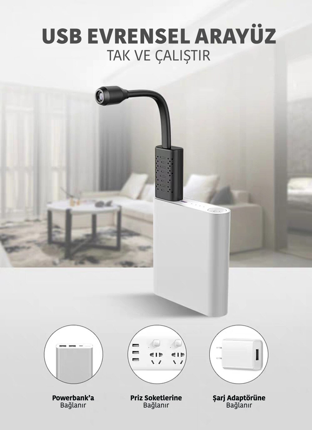 Powermaster Mini Wifi USB IP Kamera (Hareket Algılama)