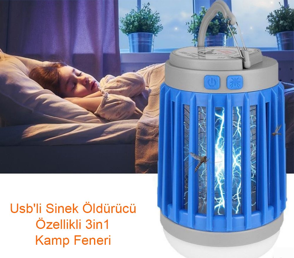 Powermaster W851-1 Usb'li Sinek Öldürücü Özellikli 3in1 Kamp Feneri