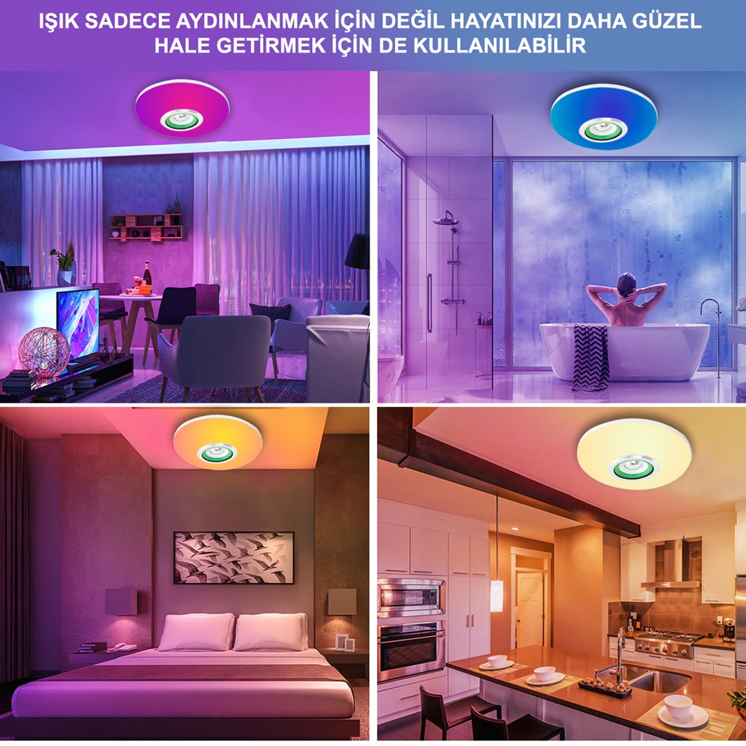 Powermaster PM-14333 Bluetooth Hoparlörlü Kumandalı 15 Watt RGB Akıllı Led Ampul