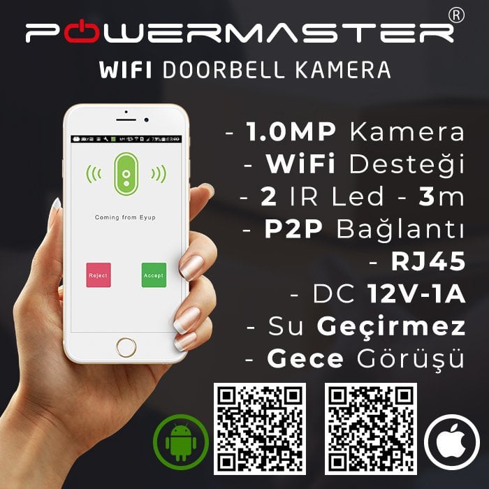 Powermaster PM-DB2016 akıllı kameralı kapı zili