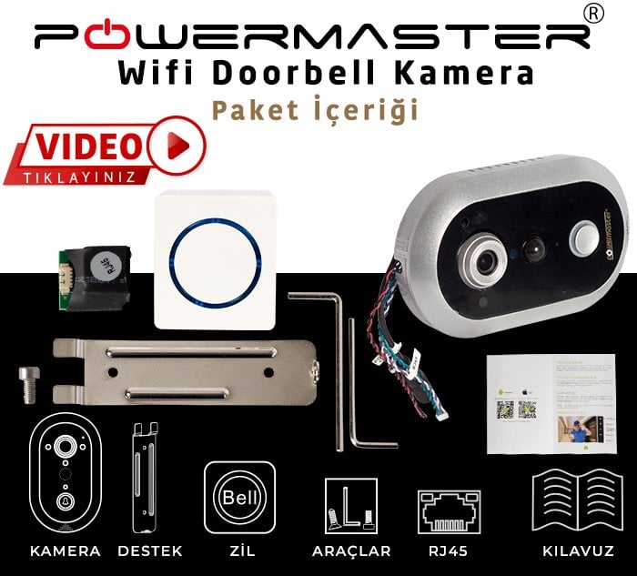 Powermaster PM-DB2016 Kameralı kapı zili video