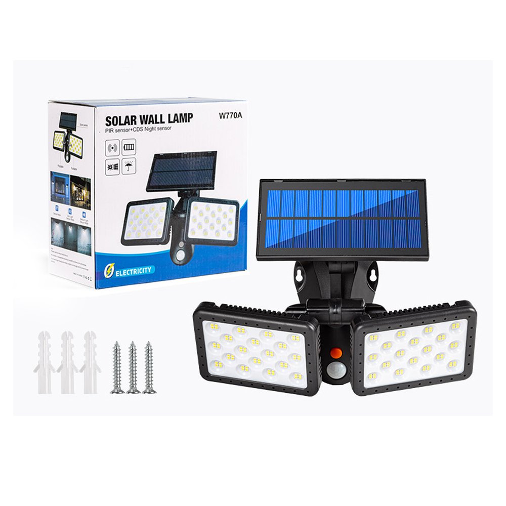 Powermaster Sensörlü 144 SMD Ledli Solar Aydınlatmalı Duvar Lambası W770A