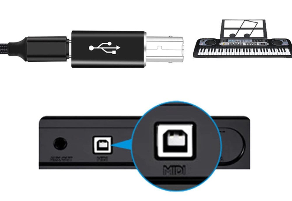 Powermaster USB Type C To USB B Yazıcı Çevirici Type C Printer Adaptör