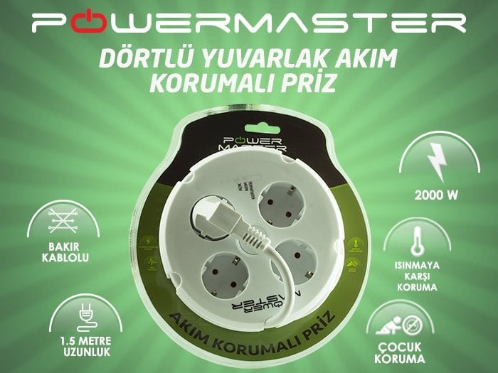 Powermaster 4'lü Akım Korumalı priz tanıtım