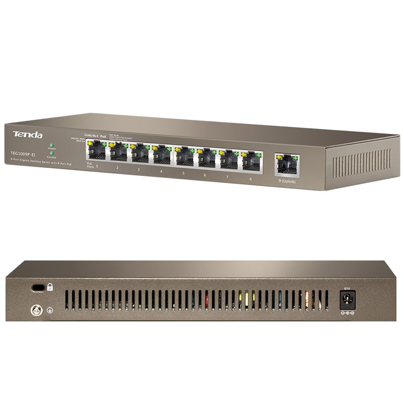 Tenda TEG1009P-EI 9Port 10/100/1000 8 Port PoE Gigabit Switch
