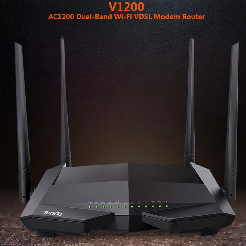 Tenda V1200 4 Port AC1200 Mbps Dual Band Vdsl Modem