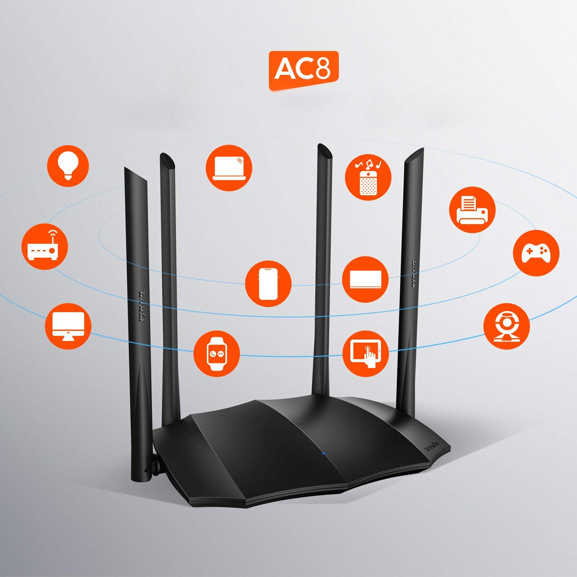 Tenda AC8 4 Port 1200 Mbps Dual Band Router Access Point