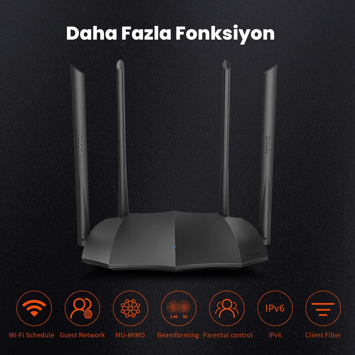 Tenda AC8 4 Port 1200 Mbps Dual Band Router Access Point