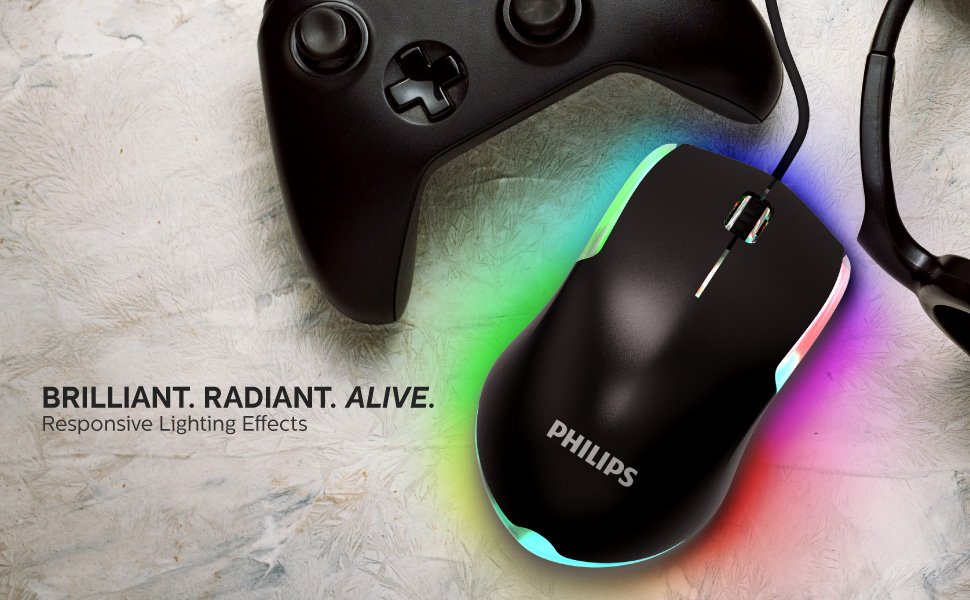 Philips SPK9314 Optik Işıklı Kablolu Mouse 