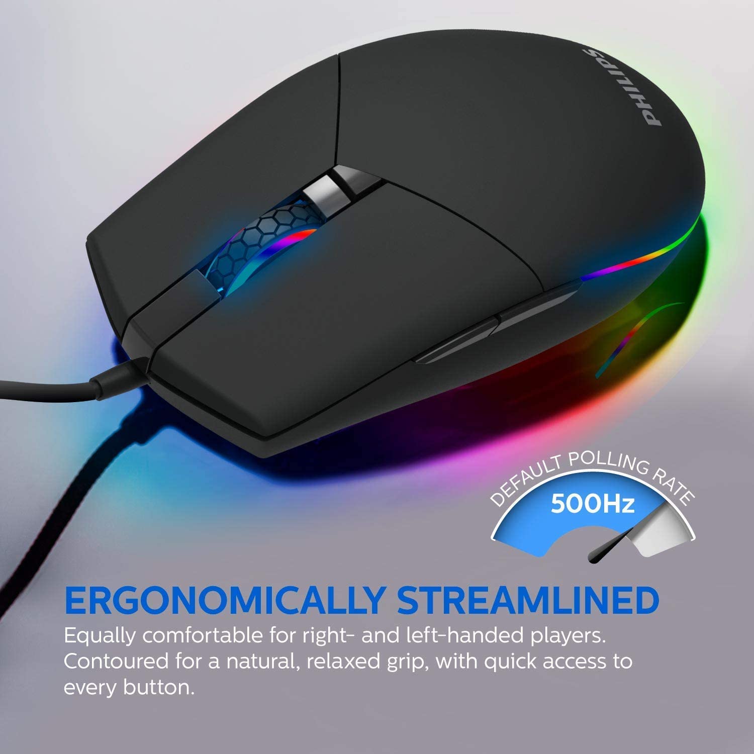 Philips SPK9304 Optik Işıklı Kablolu Oyuncu Gaming Mouse
