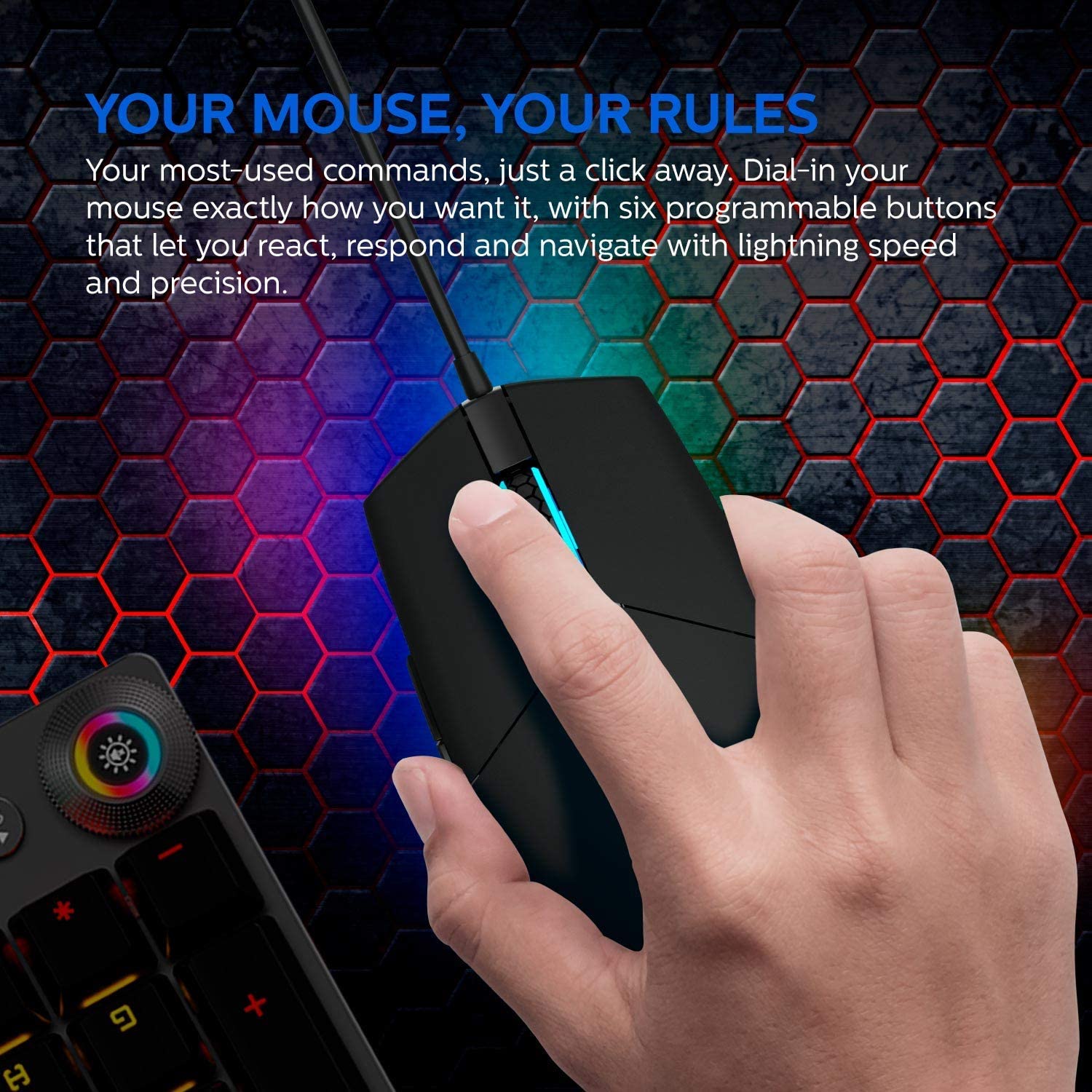 Philips SPK9304 Optik Işıklı Kablolu Oyuncu Gaming Mouse