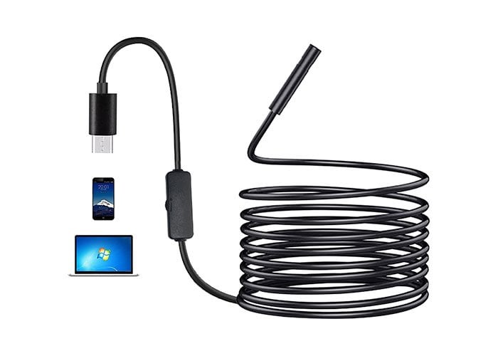 Hytech HY-XYK20 7MM Micro USB + Type C LED Işıklı 5 Metre Kablolu Yılan Kamera