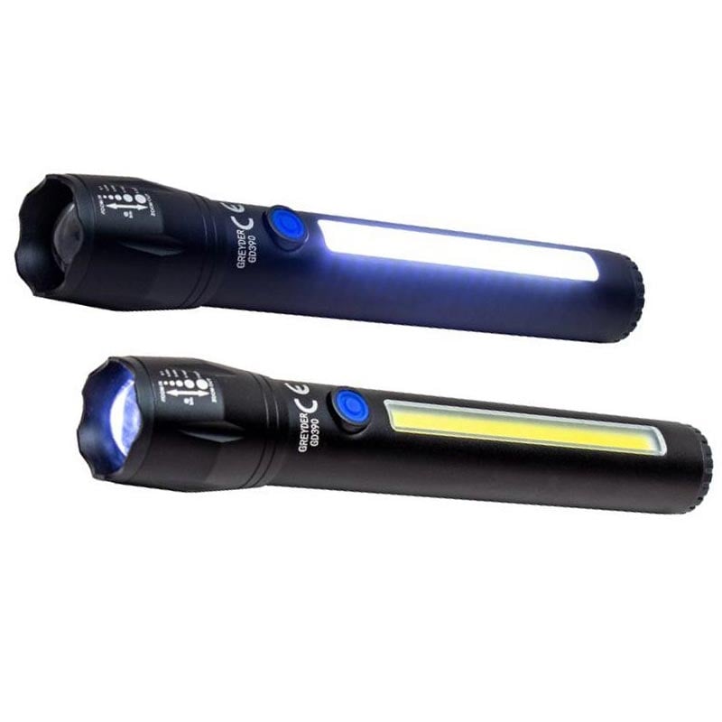 Greyder GD-390 Şarj Edilebilir Zoomlu COB Led El Feneri