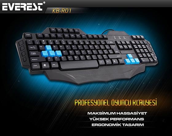 Everest Rampage KB-R01 Usb Multimedya Oyun Klavyesi 