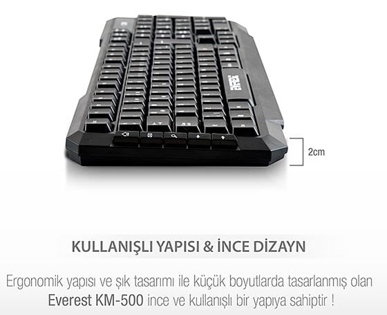 Everest KM-510 Siyah Kablosuz Q Multımedıa Klavye-Mouse Set