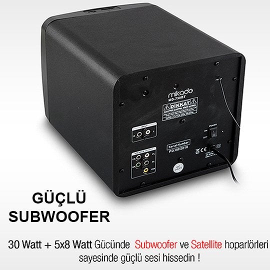 Mikado MD-730BT USB-SD-FM-BT 5-1 Ses Sistemi- 2