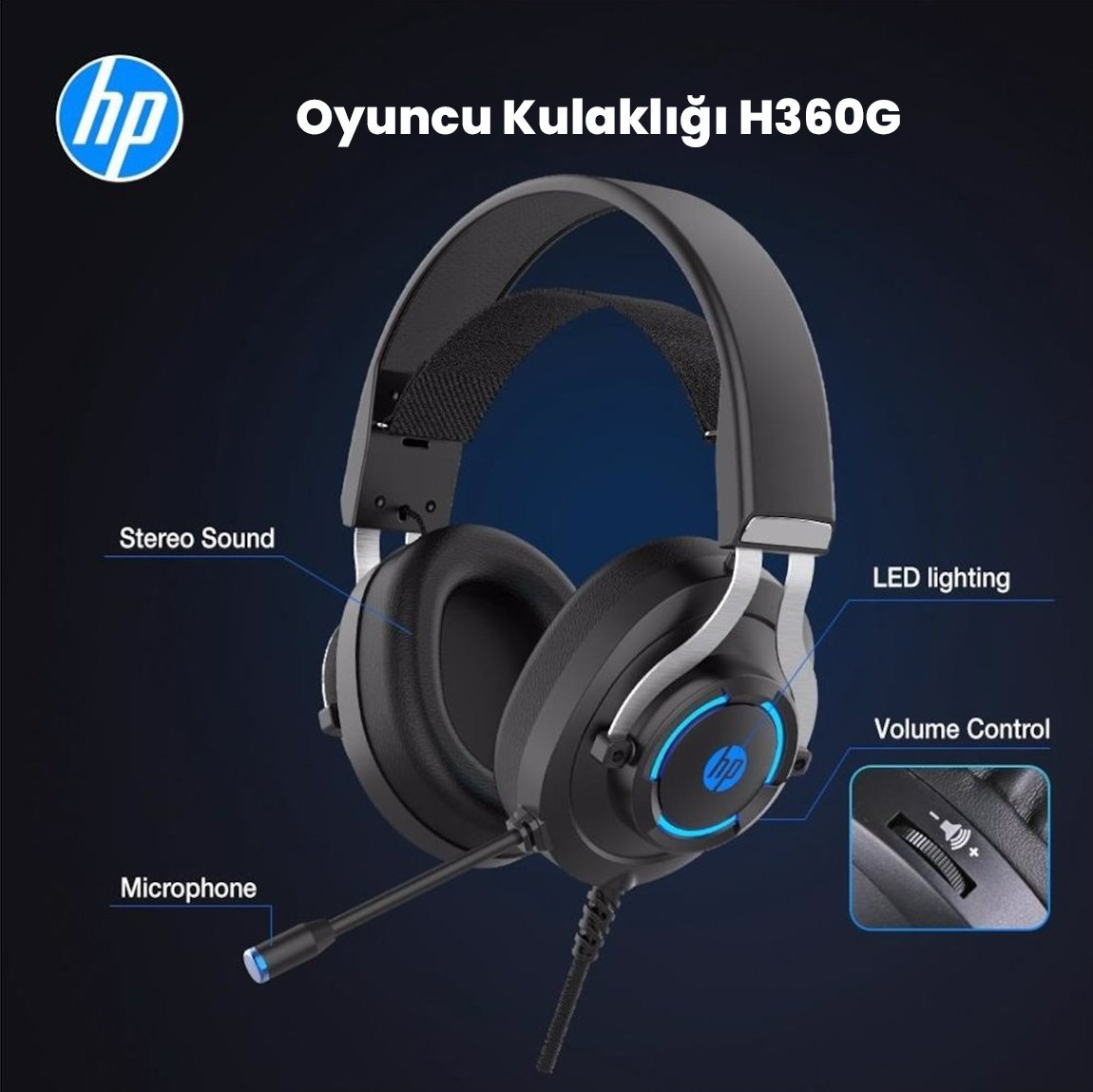 HP H-360G Usb Oyuncu Mikrofonlu Kulaklık