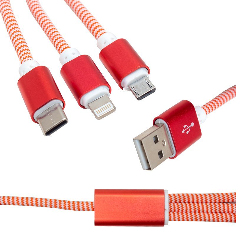 Powermaster 2.1 Amper 3 in 1 USB Şarj ve Data Kablosu