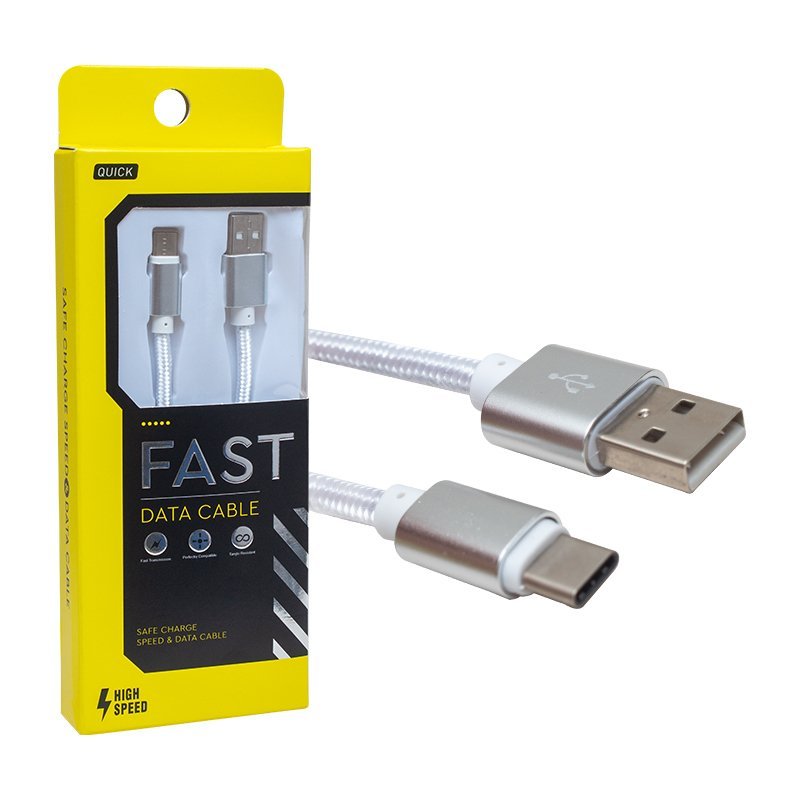 Powermaster Metal Örgülü Type-C USB Data Şarj Kablosu