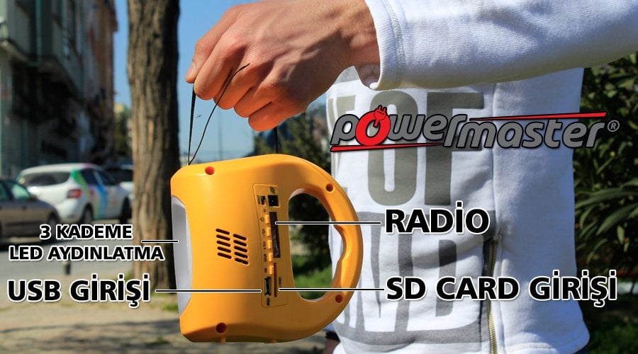 Powermaster Radyolu Şarjlı Solar Aydınlatma Seti 