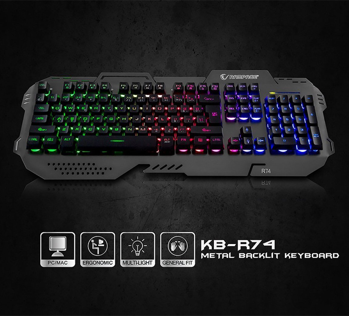 Everest Rampage KB-R74 Gökkuşağı Aydınlatmalı Usb Gaming Oyuncu Q Klavye