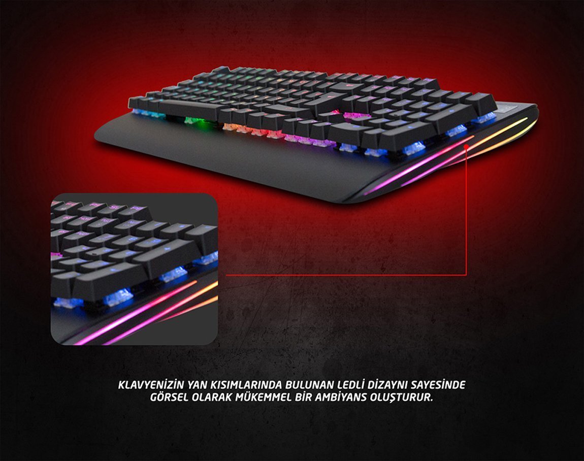 Rampage KB-R90 ORION RGB USB Blue Switch Gaming Oyuncu Mekanik Klavye