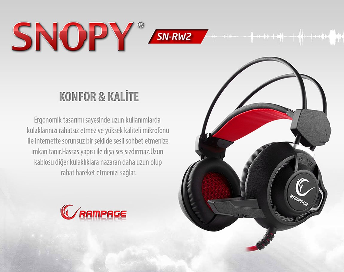 Rampage SN-RW6 Raptor Gümüş/siyah 7.1 Surround Sound System Titresimli Gaming Mikrofonlu Kulaklık