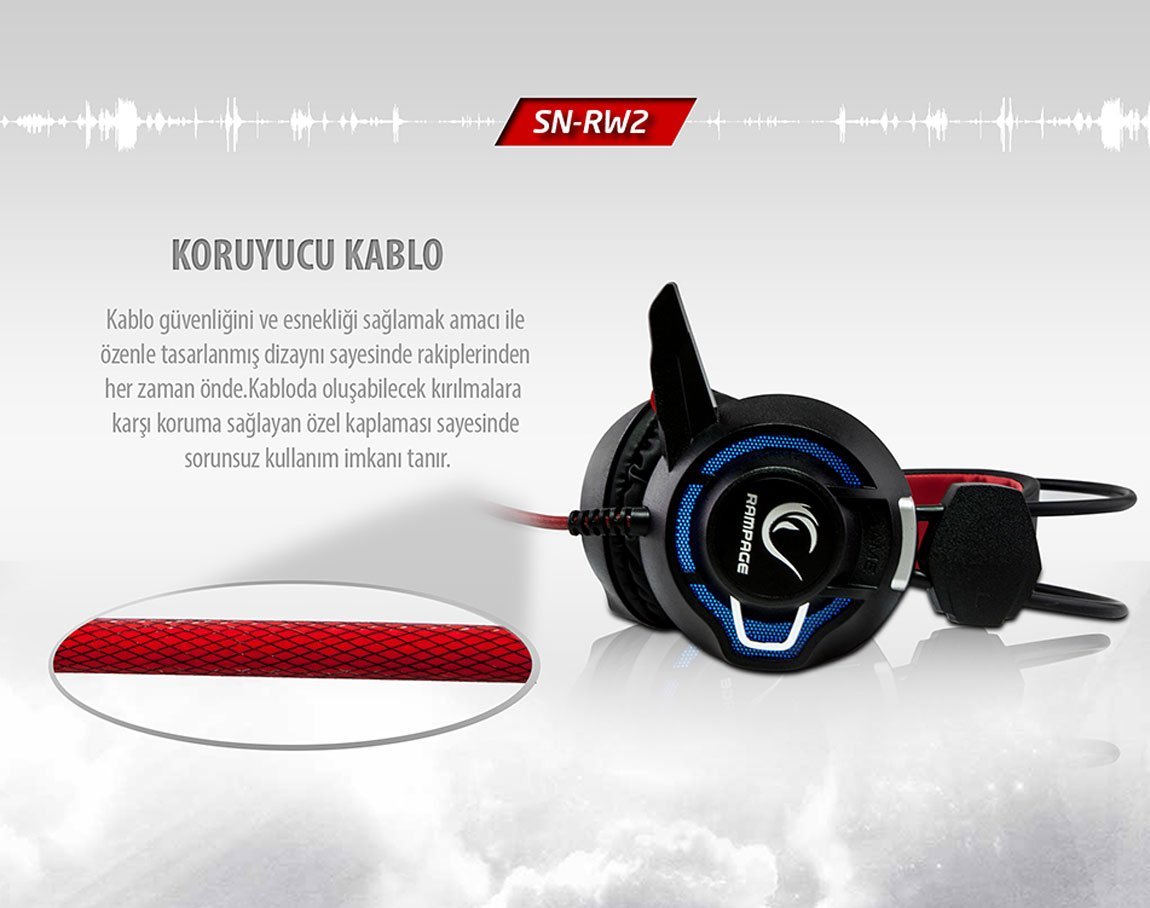 Rampage SN-RW6 Raptor Gümüş/siyah 7.1 Surround Sound System Titresimli Gaming Mikrofonlu Kulaklık