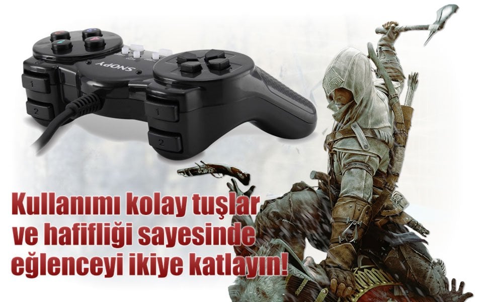 Snopy SG-103 Turbo Fonksiyon USB Joypad Oyun Kolu İçerik