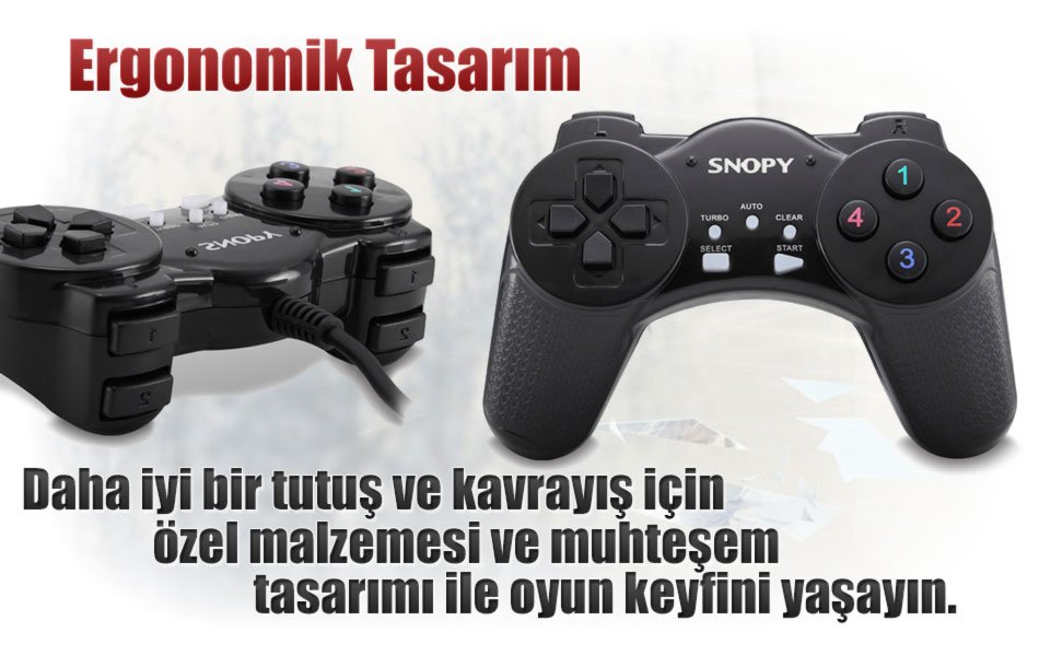 Snopy SG-103 Turbo Fonksiyon USB Joypad Oyun Kolu İçerik