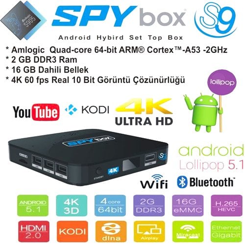 Spybox Android hybrid uydu alıcısı