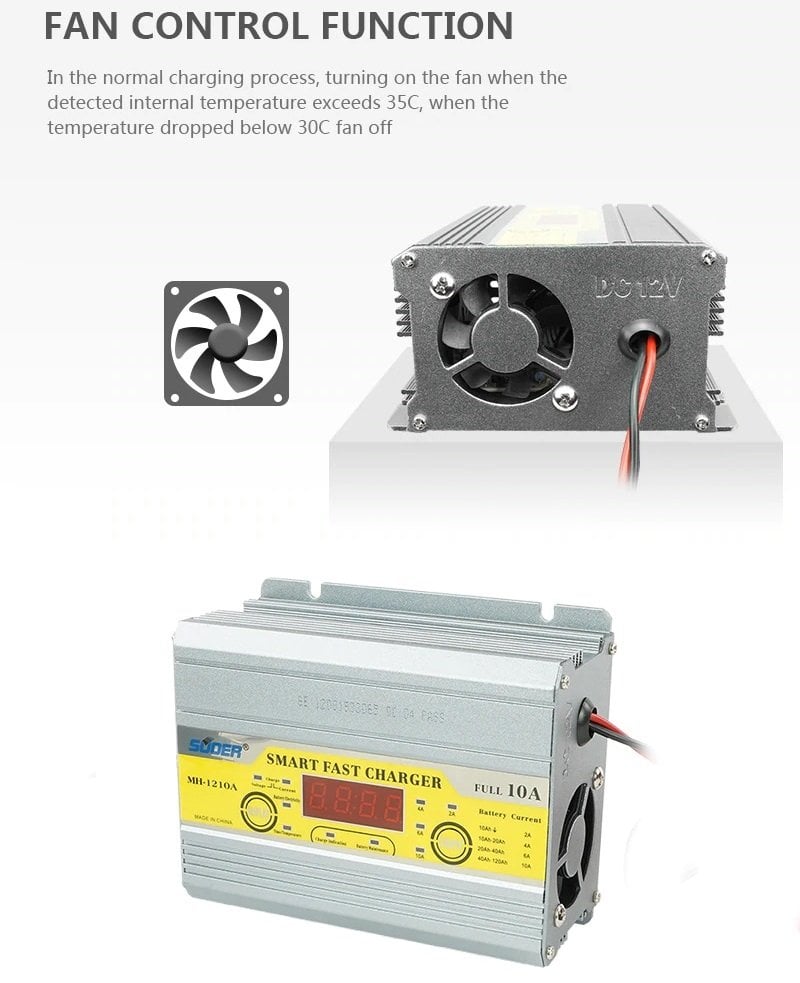 Suoer MH-1210A 12 Volt Max 10 Amper Akıllı Akü Şarj Cihazı