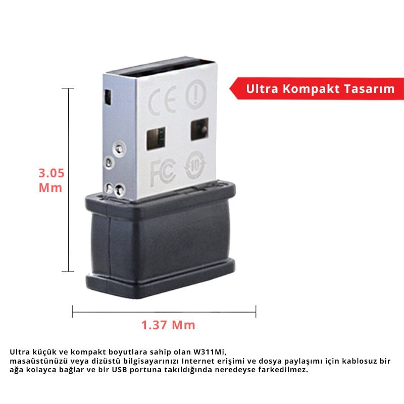 Tenda W311MI WIFI-N 150 Mbps Mini USB Wifi Adaptör