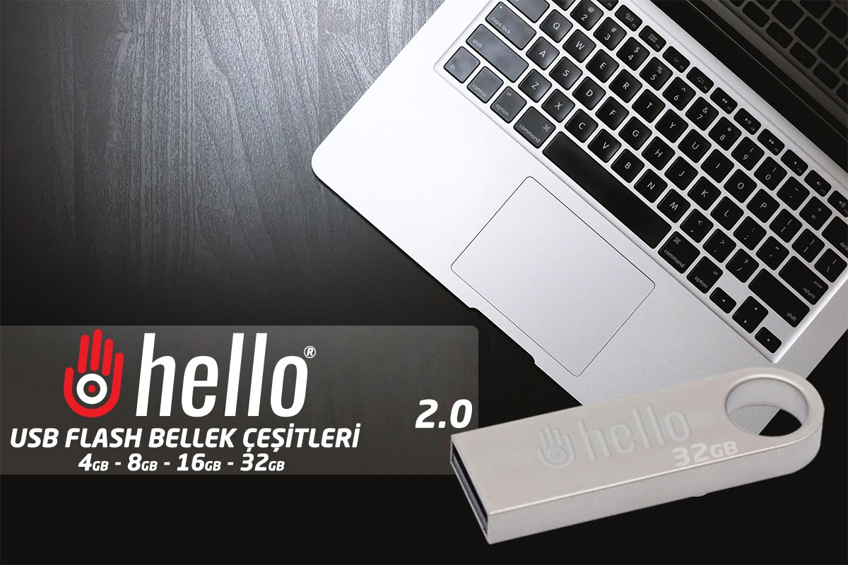 Hello 4 Gb Metal USB Flash Bellek