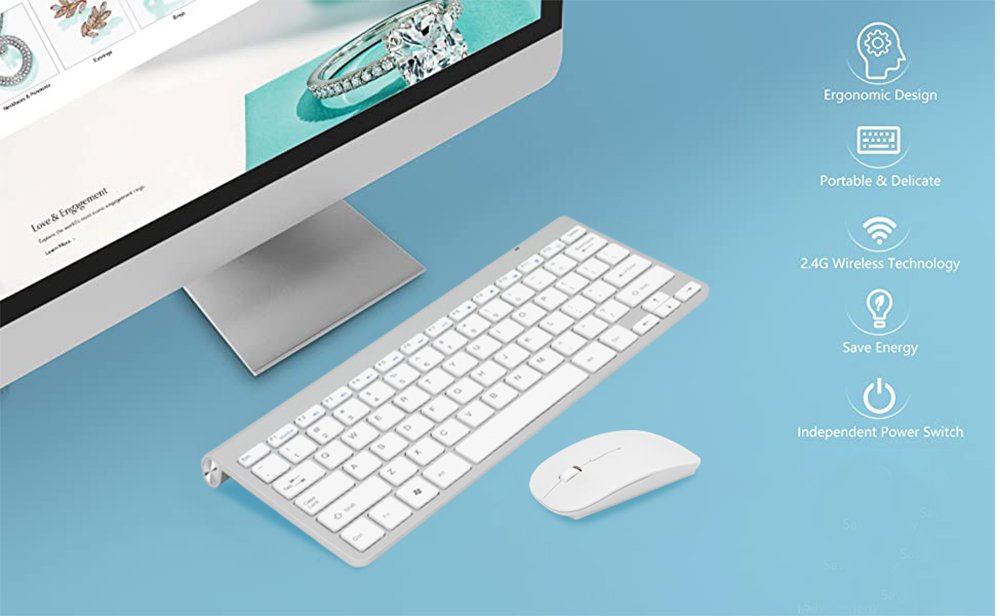 Wieder Wireless Slim Kablosuz Klavye Mouse Set Beyaz WR-70W