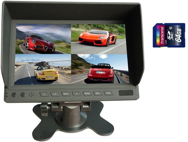 Twogo GO-4004 7” Hafıza Kart Girişli Quad Monitör