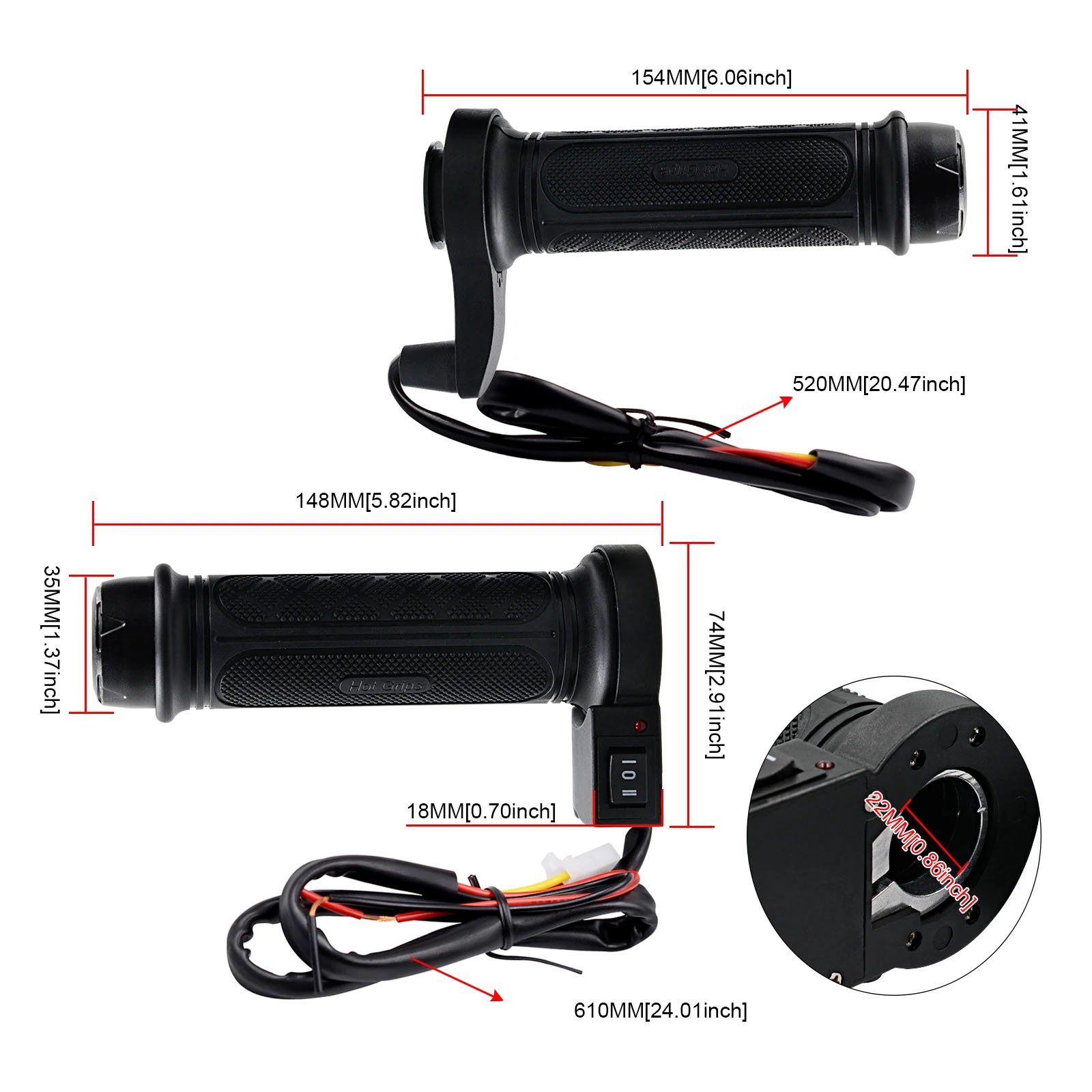 POWERMASTER PM-23808 140x75mm 22mm Çaplı Motosiklet Gidon El Isıtıcı