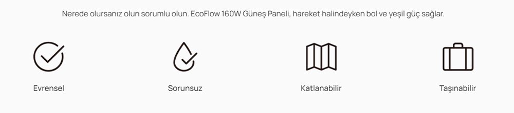 Ecoflow 160w Taşınabilir Güneş Paneli Teknik Özellikleri