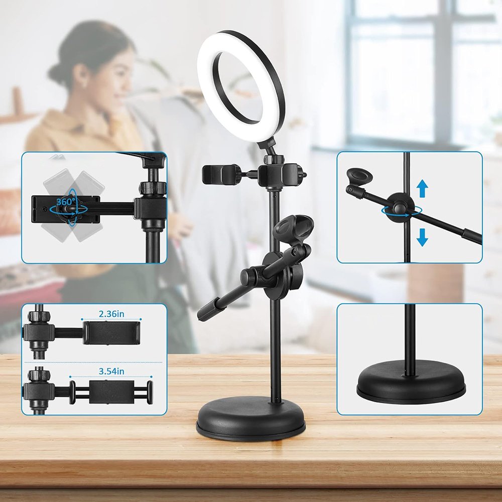 Magicvoice DS-HD29 Masa Üstü 4in1 (Ledli -İki Telefon-Bir Mikrofon Tutacağı) Stand 