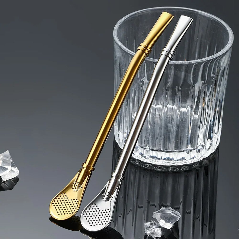 Sunup Paslanmaz Çelik Süzgeçli Pipet Kaşık