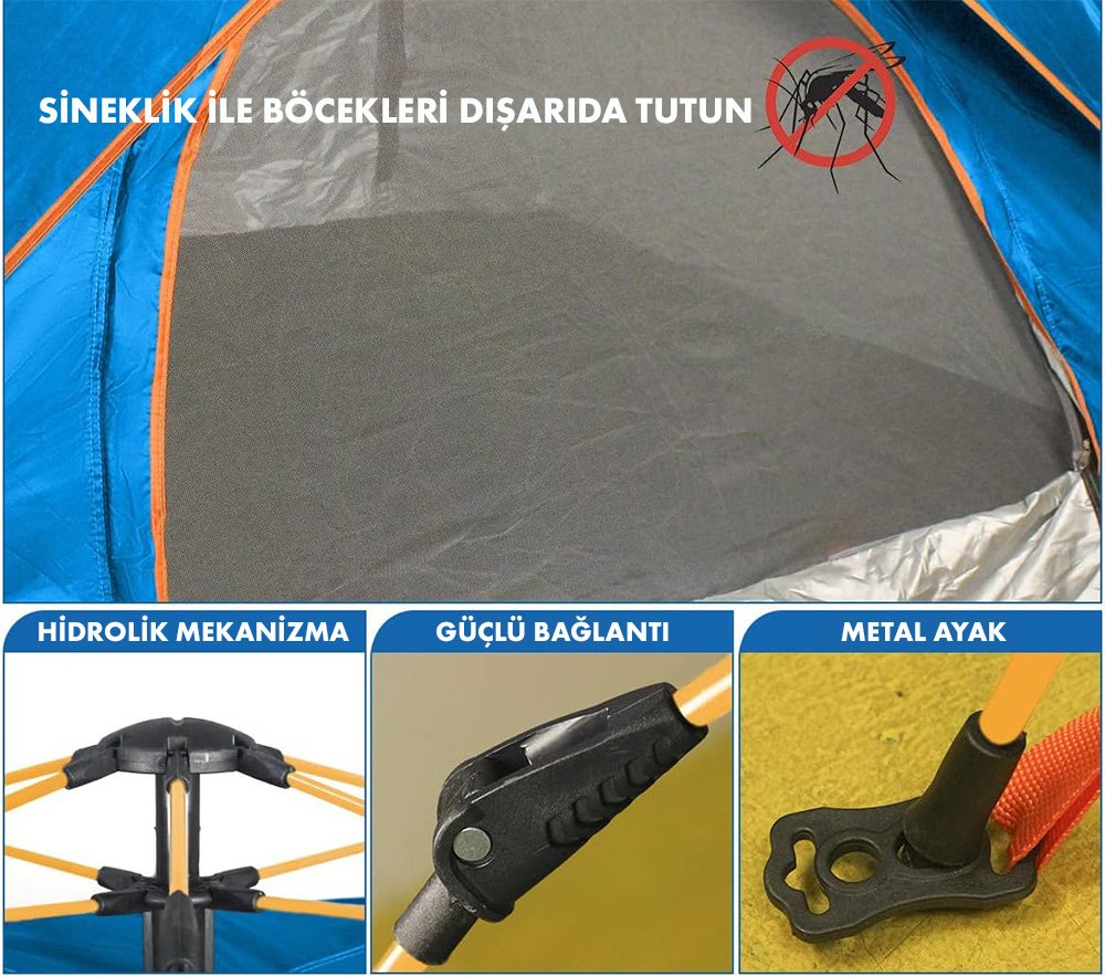 Sunup Taşınabilir Katlanabilir 4 Kişilik Su Geçirmez Çadır
