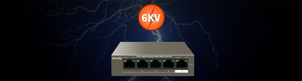 Tenda TEG1105p 63w 5 Port Gigabit Ethernet Switch 4 Port Poe