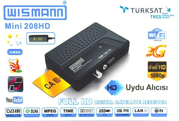 Wismann WS-208HD Full Hd Mini IPTV Uydu Alıcısı TKGS'li