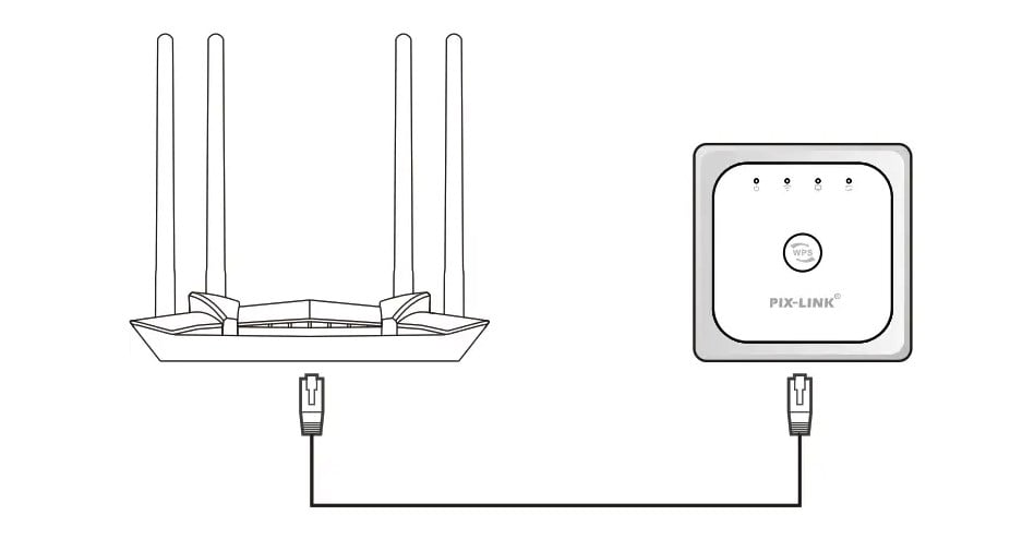 PowerMaster PW-WR22 300 Mbps 2.4 Ghz Menzil Genişletici kablo bağlantısı