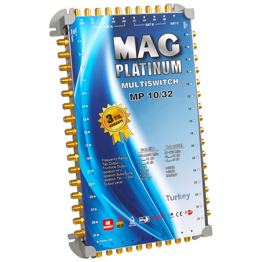 10*32 Sonlu/Kaskatlı Swıtchlı Uydu Santrali Mag Platınum Fiyatı - Merter Elektronik