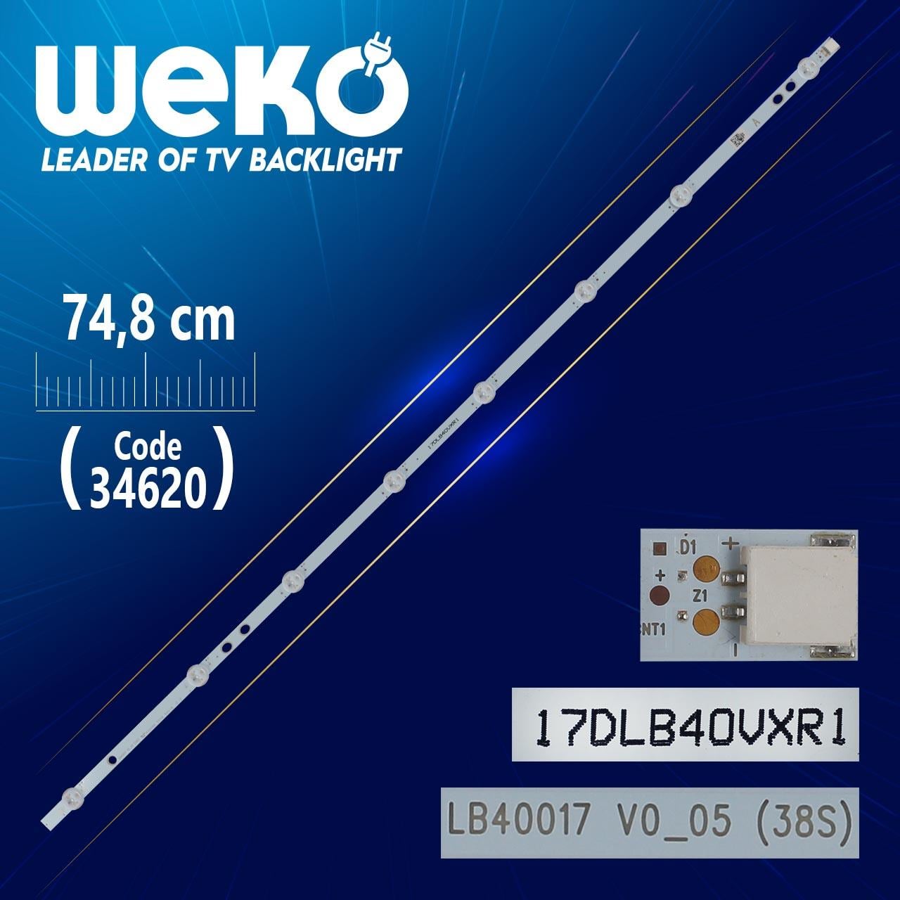 17DLB40VXR1 - LB40017 V0_05 (38S) - A TYPE - 74.8 CM 8 LEDLİ - (WK-196)